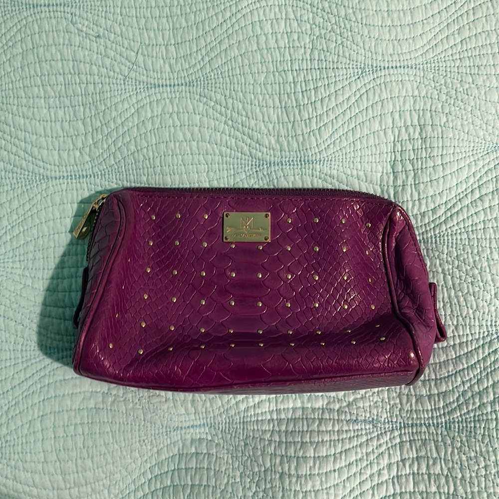 Rebecca Minkoff Purple Leather Clutch Makeup Bag